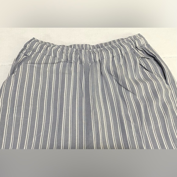 American Eagle Womens S Blue Gray/White Stripe Pants Classic Preppy Boho-chic - Picture 3 of 11